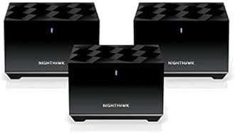 NETGEAR Nighthawk Tri-Band WiFi 6 Mesh System Mk83-100nar Black (Renewed)