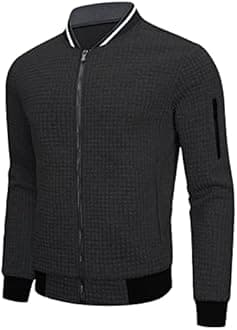 Mens Lightweight Jacket Casual Bomber Jacket Varsity Coat