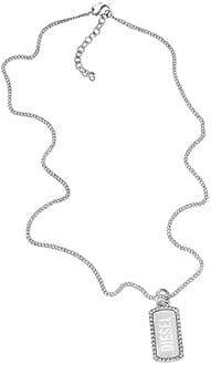 Diesel All-Gender Stainless Steel and Leather Bracelet