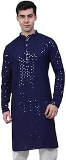 Jompers Men's Chikankari Embroidered and Sequence Kurtas