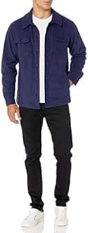 Amazon Essentials Men's Long-Sleeve Polar Fleece Shirt Jacket for Winter