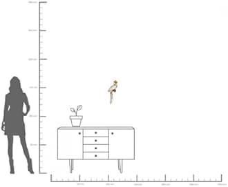 KARE Kare Authentic Product Parrot Mirror Wall Decoration, W 5.9 x H 16.9 inches (15 x 43 cm), International Decor, Gold