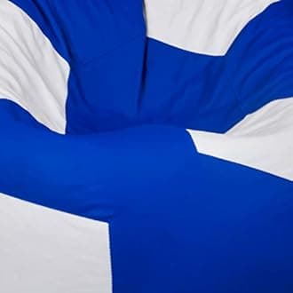 ComfyBean BiggieBean Bags Football XL Bean Bag Filled with Beans Filler (Blue and White)