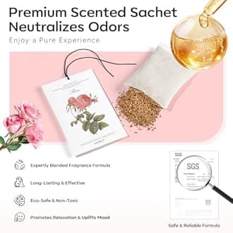 MYARO 12 Packs Rose Scented Sachets for Drawer and Closet Best Gift