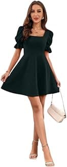 OOMPH! Women's Polyester Blend Fit and Flare Mini Dress