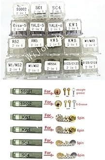 Professional Locksmith Tools SS001 SS002 SS002R SC1 SC4 KW1 KW5 R52 TE2 SC20 M1 AM5 for Door Civil Lock Hand Tool (Color : M1)