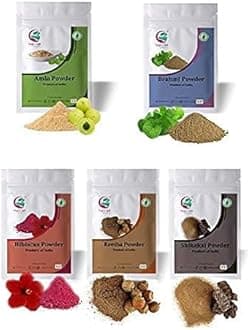 YOGI’S GIFT – Celebrating health Herbal Hair Care Combo Pack (500g/17.65oz) | Hair Mask with Ayurvedic Powders: Amla, Reetha, Shikakai, Brahmi, Hibiscus for Hair Growth