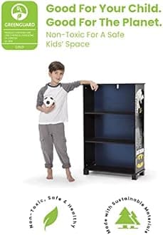 Delta Children Deluxe 3-Shelf Bookcase - Ideal for Books, Homeschooling & More, DC Comics Batman - Greenguard Gold Certified, Decor