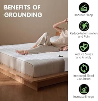 Grounding Sheets 24"x104", Grounded Bed Sheet with 10% Silver Fiber, Grounding Sheets for Sleep, Pain, Inflammation, Energy, Suitable for All Bed Sizes, Beige
