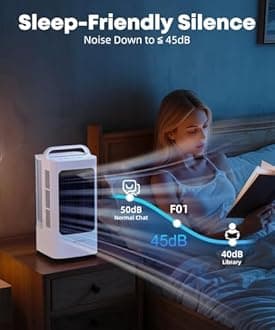 XAMATTS Portable Air Conditioners, 1700ml Evaporative Air Cooler with Remote, 120° Oscillating Mini Air Conditioner Portable with 3 Speeds & 1-7H Timer, Portable AC Unit for Bedroom Room Office Desk