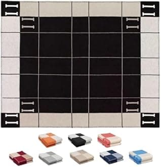 h Blanket Soft Throw Blanket Faux Fleece Cashmere Plaid Warm Shawl Thick Knitted Plush Cozy Comfy for Women Throw Blanket for Sofa Couch Bed Queen King Size 55x66 in (Black)