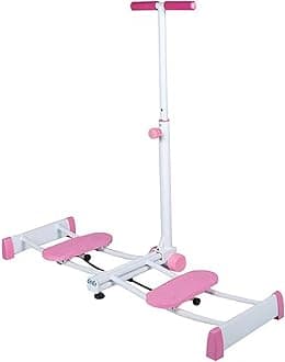 KIPEKE Leg Trainer Ski Machine, Leg Exercise Equipment with Handrail, Hip Trainer with Adjustable Rods, Pelvic Muscle Hip Trainer Inner Thigh Exerciser for Women (Pink)