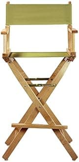 Casual Home 30" Director's Chair Natural Frame-with Olive Canvas, Bar Height