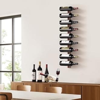 B4Life Wine Rack Wall Mounted for 9 Wine Bottles, Wood Wine Racks for Wall, Wine Holder Wine Bottle Racks for Kitchen, Dining Room, Bar