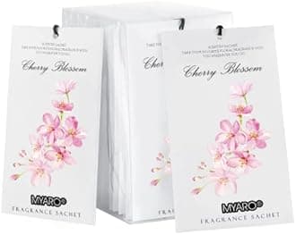 MYARO 12 Packs Cherry Blossom Scented Sachets for Drawer and Closet, Long-Lasting Sachets Bags Air Freshener, Fresh Scents Potpourri Bags Home Fragrance for Lover