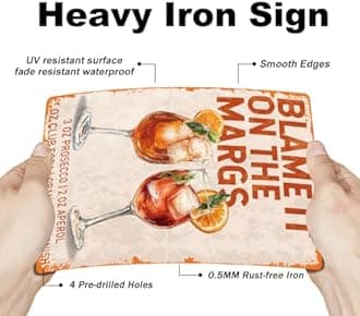 SUPERDANT Cocktail Tin Signs Balme It On The Margs Metal Sign Poster Wine Drink Vintage Funny Wall Art Plaque Home Wall Decor for Man Cave Garage Bar Pub Kitchen Living Room Bedroom Party Decor Gifts