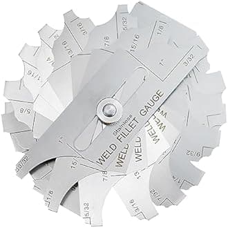 RIVERWELD 12 Piece Fillet Weld Set 1/32" increments to 1/2", 1/16" increments to 1" Inch RL Gauge Welding Inspection Test Ulnar