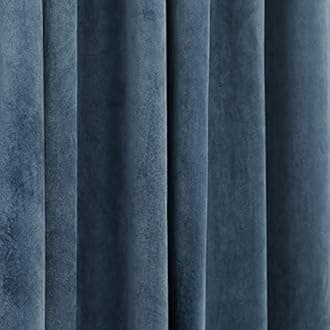 Helen curtain Luxury Pom Poms Curtain for Living Room Blackout Velvet 2 Panels Curtains Set Luxury Tassel Bedroom Curtains(Grey-Blue,(50W×108L)×2)