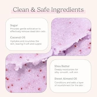 Nectar Life Exfoliating Sugar Scrub, Moisturizing Body Scrub with Coconut Oil & Shea Butter, Pre Shave Exfoliator (16 Ounce, Lavender)