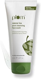 Plum Green Tea Pore Cleansing Face Wash for Oily, Acne Prone, Dry & Combination Skin | with Glycolic Acid | Fight Pimples & Control Excess Oil | Gentle Exfoliating & Non-Drying | Women & Men | 50ml