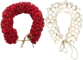 Artificial Jasmine Mogra Flower Hair Gajra Juda Decoration Phool for Women, Juda Bun Realistic Hair Accessory for Girls (Pack of 3 - Pink White)