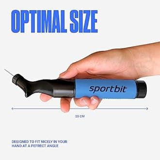 SPORTBIT Ball Pump for Sports Balls - Push & Pull Inflating System - Hand Pump for All Exercise Balls - Volleyball Pump, Basketball Inflator, Football & Soccer Ball Air Pump - Goes with 5 Needles Set