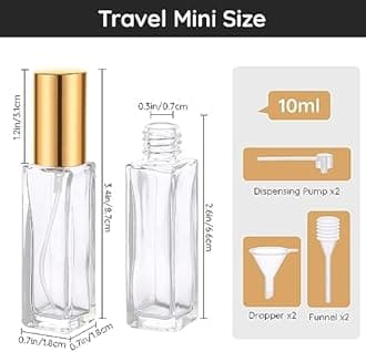 Segbeauty Travel Perfume Bottle Refillable, 10 Packs Atomizer Sprayer for Perfume, 10ML Empty Glass Perfume Bottle Portable Travel Size Spray Bottles Accessories for Dispensing Perfume Toiletries