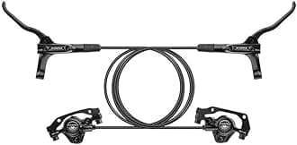 Hydraulic Brake Kit Mountain Bike Hydraulic Disc Brakes Front 800mm Rear 1600mm Hydraulic Brake Kit Aluminum Alloy Oil Brake for E-Bike (Black)