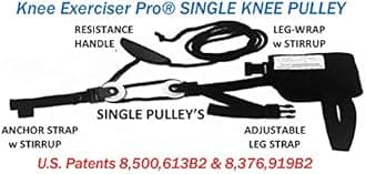 Single Knee Pulley: Best choice for post Knee Surgery therapy for preforming EXTENSION and FLEXION Exercises, TKA, ACL & Knee Contracture Rehab, POLEA DE RODILLA