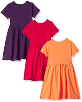 T2F Girls Printed Cotton Casual Knee-Length Dress(Pack of 3)