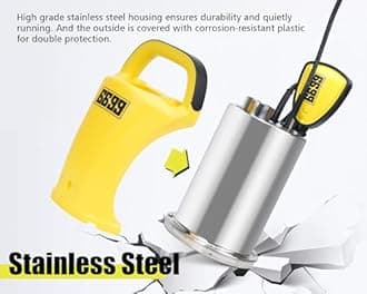 6699 3/4HP Submersible Water Pump 3000GPH Stainless Steel Sump Pump with Adjustable Float Switch for Draining Water from Pool Hot Tub Flooded House Rain Barrel Pit Crawl Space SUB 3000SS