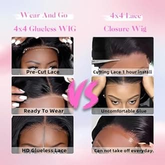 ISWEET HD Glueless Wigs Human Hair Pre Plucked Pre Cut Bob 4x4, 14 Inch Ginder 210% Density Hairline Curly Bob Wig Human Hair, Wear and Go Deep Wave Lace Front Wigs Human Hair for Black Women