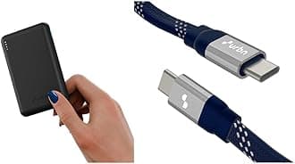 URBN 10000 mAh Nano Slim Power Bank - Black with Designer Cable Type C to C