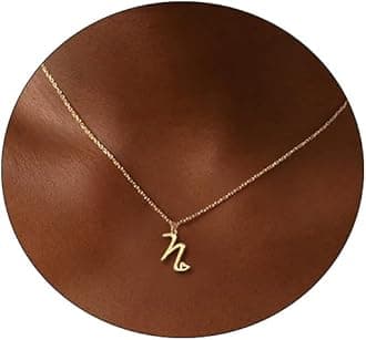 CAROVO Initial Necklaces for Women, Dainty 14K Gold/Silver Letter Pendant Necklace Trendy Simple Cute Necklaces Monogram Name Choker Necklace Jewelry Gift