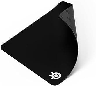 QcK Large Gaming Mousepad — Black — Non-Slip Silicone Rubber Base — Peak Tracking and Stability — Optimized for Gaming Sensors — 490 mm x 420 mm — FPS, MOBAs, RTS, MMO