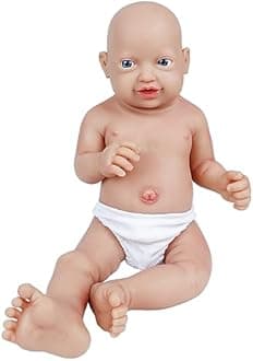 Vollence 18" Full Body Silicone Baby Dolls, Not Vinyl Dolls, Soft Silicone Dolls Full Silicone Baby,Collectible Dolls, Baby Gifts, Teaching Dolls - Boy
