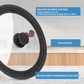 Universal Lid for Pots Pans and Skillets, 2 Pack Pan Cover fit 9", 9.5", 10" & 11", 12", 12.5" Diameter Cookware, Silicone Replacement Pan Lid Pot Lids for Frying Pans, Cast Iron,Tempered Glass Lid