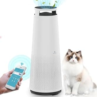 Air Purifier for Large Room 2046 Sq Ft, Smart WiFi Voice Control, Ionizer Air Purifier with Air Quality Sensor, H13 True HEPA Filter Eliminate Odour for Pets, Smoke, Allergies (Sciaire + HEPA, White)