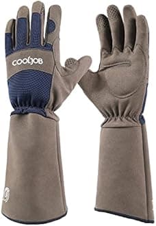 COOLJOB Thorn Proof Rose Pruning Garden Gloves for Men, Long Sleeve Padded Yard Work for Bush, Blackberry, Cactus, Heavy Duty/Puncture Resistant/Machine Washable, Medium, Navy