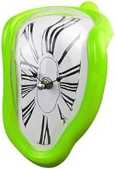 FAREVER Melting Clock, Salvador Dali Watch Melted Clock for Decorative Home Office Shelf Desk Table Funny Creative Gift, Rome Green
