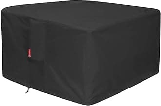 Gas Fire Pit Cover Square Patio Outdoor Cover Heavy Duty Fabric with PVC Coating,100% Waterproof,Fits for 33 inch,34 inch,35 inch,36 inch Fire Pit/Table Cover (36”L x 36”W x 24”,Black)