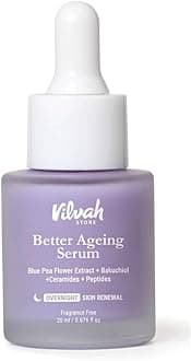 Vilvah Better Ageing Face Serum | Bakuchiol & Blue Pea Extract | Helps Reduce Fine Lines & Wrinkles | Firms, Hydrates & Strengthens Skin Barrier | Beginner-Friendly & Pregnancy-Safe | 20ml