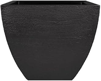 Tusco Products 3 Set MSQ20BK Modern Square Garden Planter, 20-Inch, Black