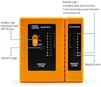 iMBAPrice - RJ45 Network Cable Tester for Lan Phone RJ45/RJ11/RJ12/CAT5/CAT6/CAT7 UTP Wire Test Tool with Carry Case