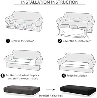 Jacquard Sofa Cushion Cover Couch Seat Covers Sofa Seat Cushion Slipcovers Sofa Cover, Plush Winter Warm High Stretch Fabric Washable Summer Furniture Protector (Grey,Backrest)