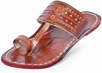 Men's Daily/Casual/Ethnicwear Slip-on Brown Color Flat Handmade Kolhapuri Chappal (Brown