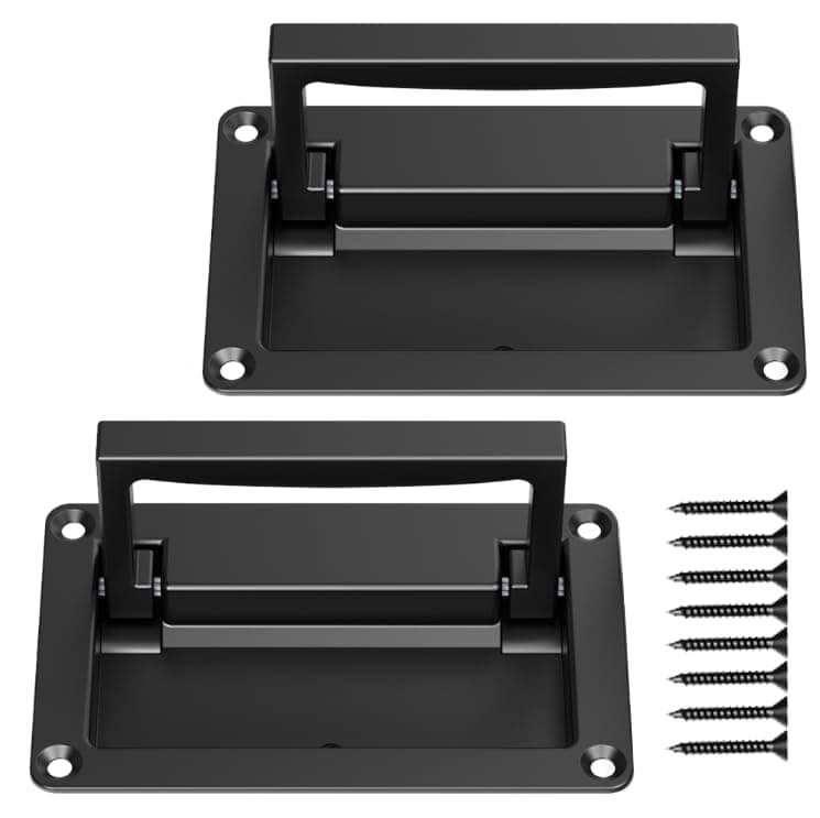 2 Pack Zinc Alloy Recessed Pull Handles Container Handle Black Flush Lift Recessed Door Handle,4.33 Inch