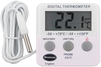 Digital Freezer / Fridge Thermometer With Alarm and Max Min Temperature Feature