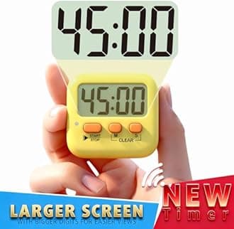 Antonki 2 Pack Digital Timer for Kids, Magnetic Countdown Kitchen Timers for Cooking, Egg, Classroom, Teacher, Exercise, Study, Oven - Battery Included