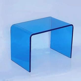 Let's Make Memories Acrylic Coffee Table, Bedroom Nightstand - Acrylic Side Table, Home Desk, Blue, 305*195*220mm